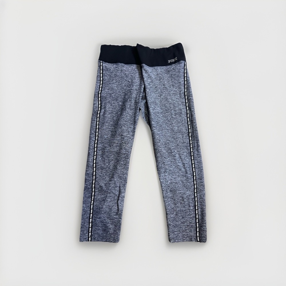 Vintage Y2K Pink Victorias Secret‎ Ultimate Yoga Capri Pant Womens Small Black